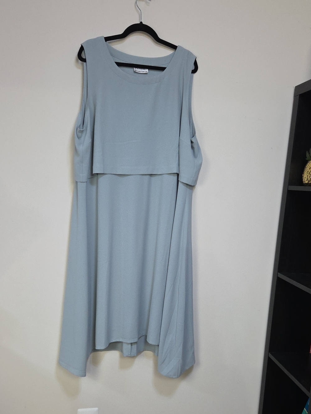 LINEA LOUIS DELL'OLIO Sleeveless Light Blue Layered Midi Dress
